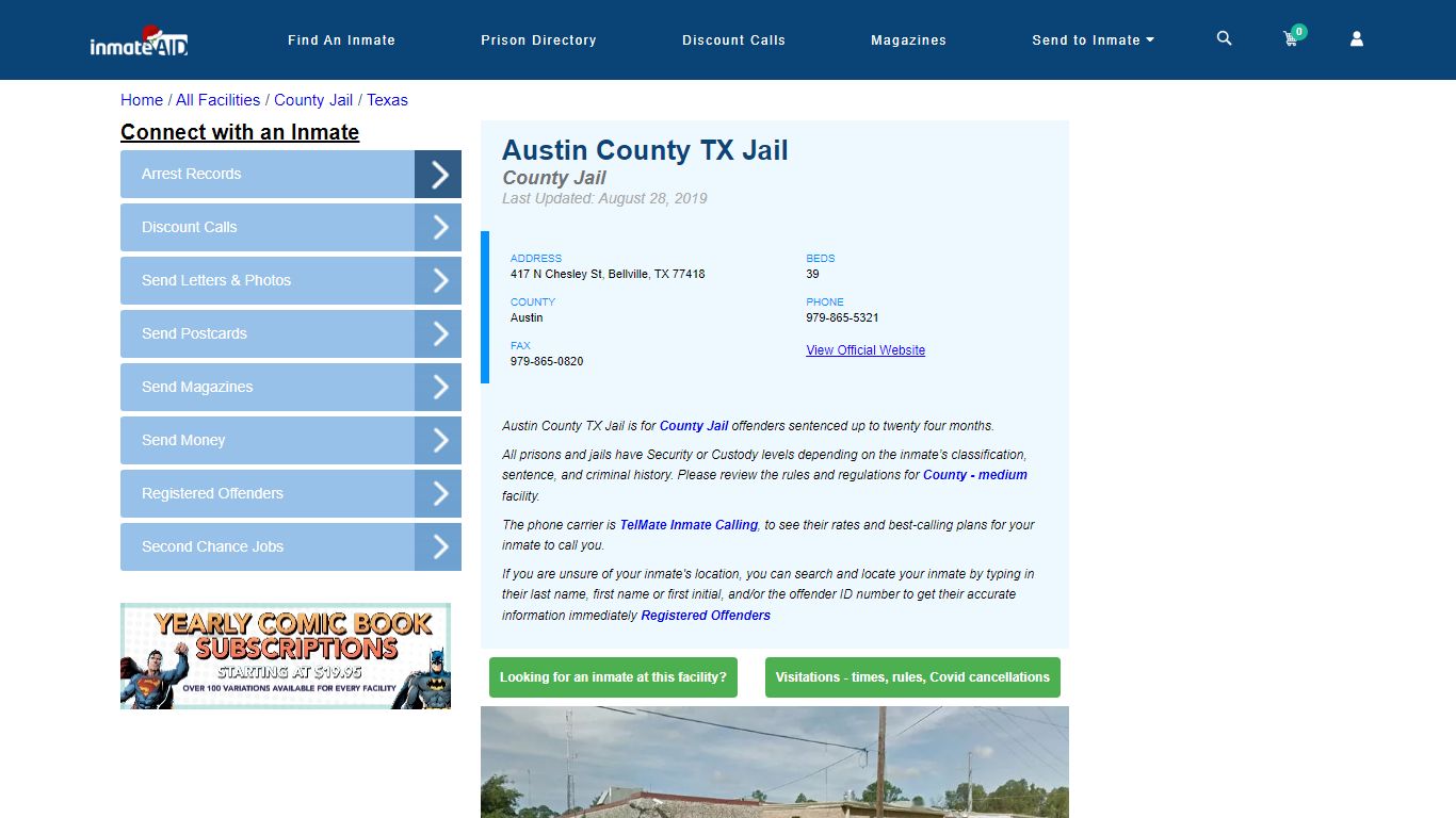 Austin County TX Jail - Inmate Locator - Bellville, TX